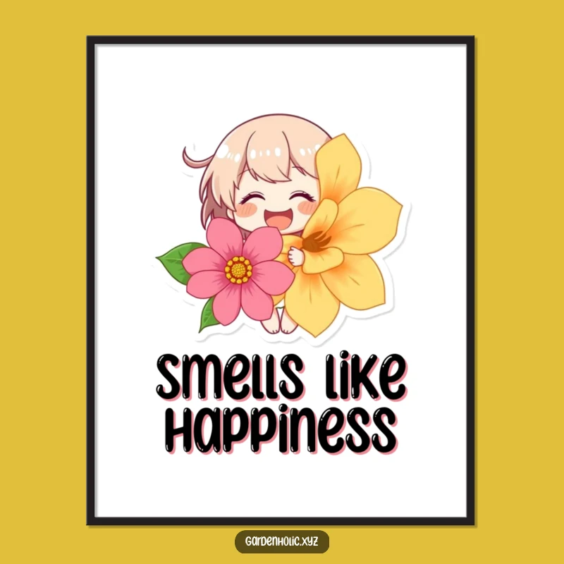 Funny Giggling Flower Poster: Whimsical Wall Art to Brighten Any Room