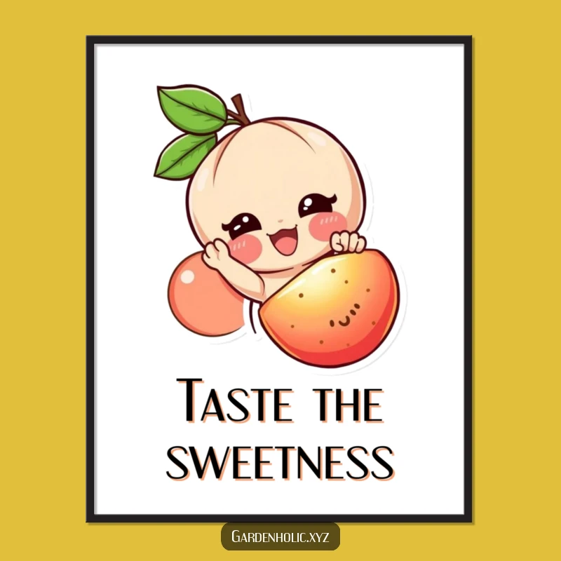 Funny Fruit Lover Poster: Juicy Art & Happy Character - Whimsical Decor Gift