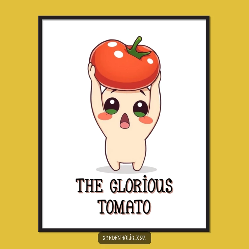 Funny Surprised Tomato Poster - Frame Your Moment of Produce Perfection