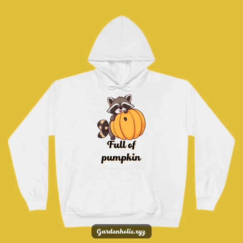 Funny Raccoon Pumpkin Balance Hoodie - Cozy Up with Autumnal Mischief