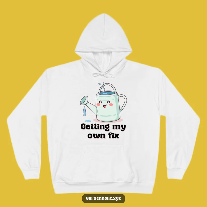 Funny Garden Self-Care Hoodie: Delighted Can Watering Itself, Cozy Gift