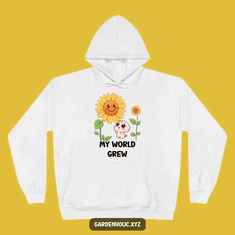 Funny Surprised Character Sunflower Hoodie - Cozy Up with This Hilarious Design
