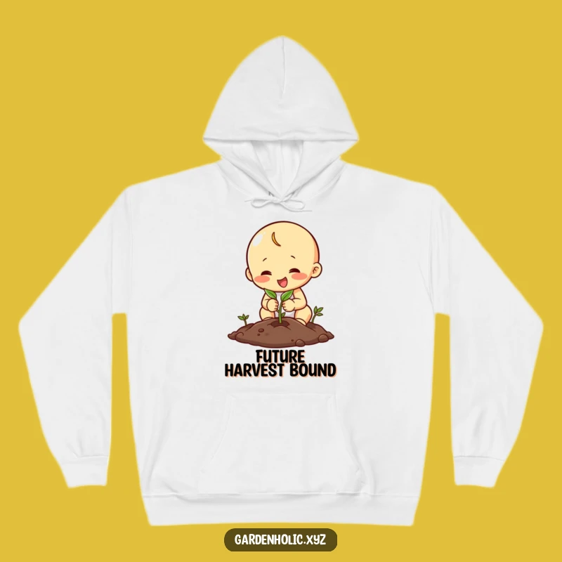 Funny Planting Character Hoodie, Cozy Seed Planting Design, Warm & Hilarious Grower's Gift