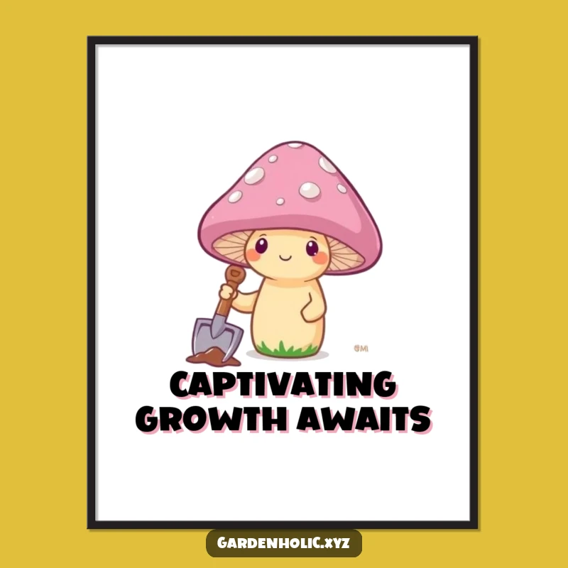 Funny Free Printable Wall Art Mushroom Planting Cap Humorous Downloadable Decor