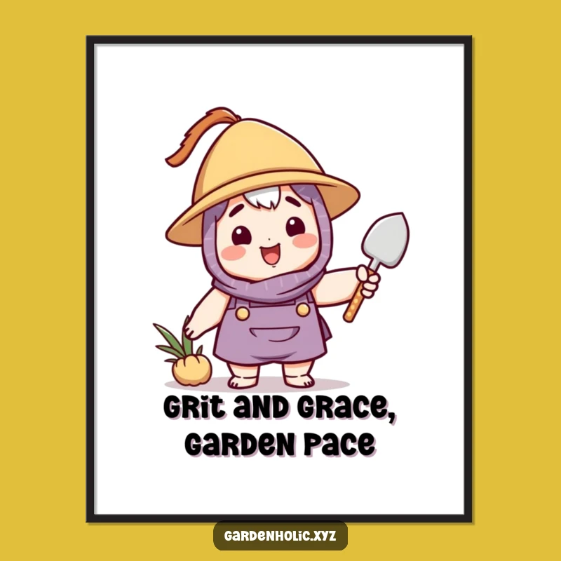 Free Printable Wall Art: Waving Trowel Character - Humorous Downloadable Art for Your Home