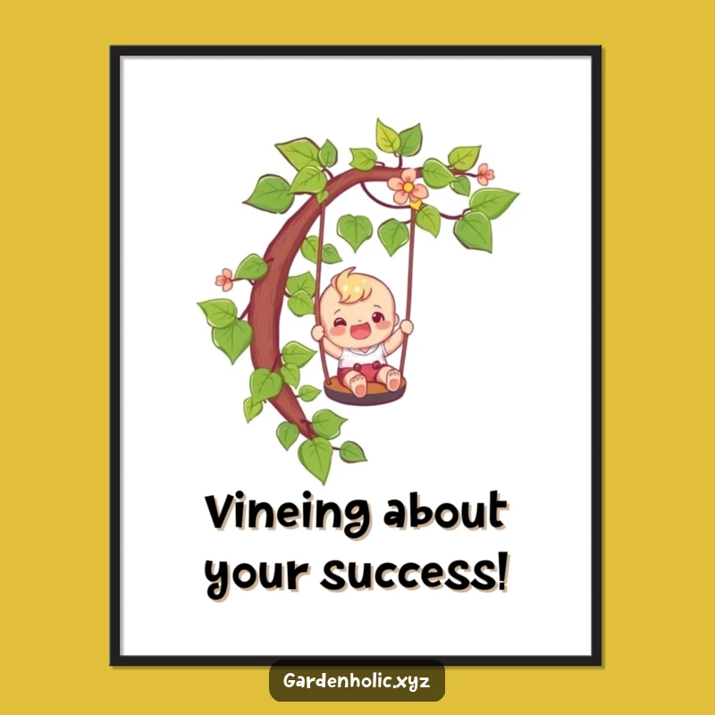 Funny Free Printable Wall Art: Happy Slider Character, Playful Swing Decor