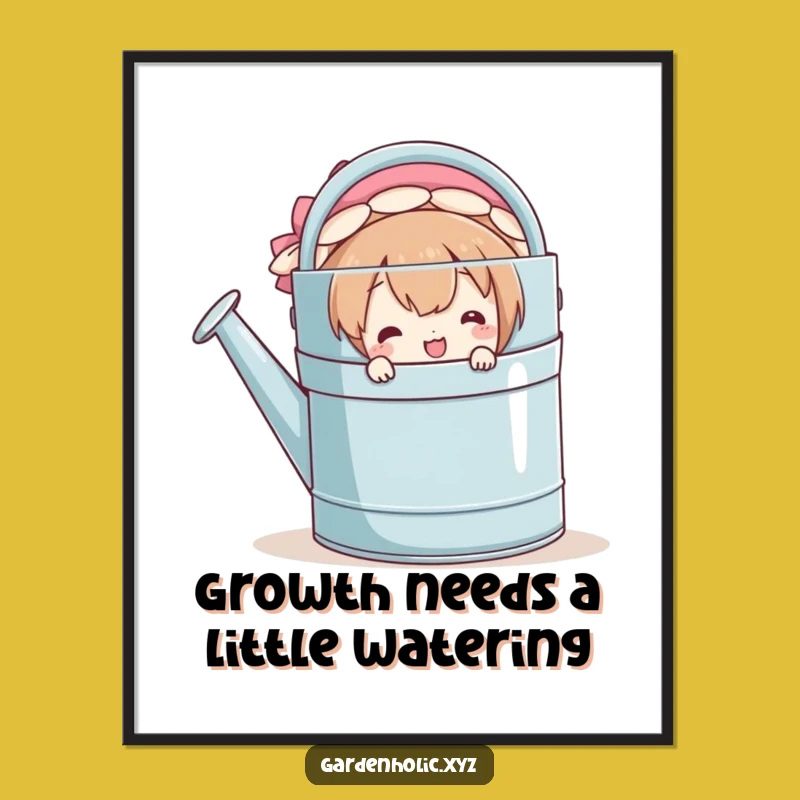 Free Printable Wall Art: Watering Can Surprise - Funny Digital Download Gift