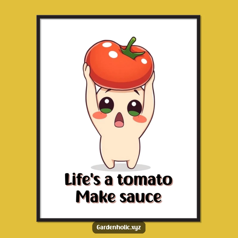Free Printable Tomato Surprise Wall Art - Whimsical Downloadable Poster for Kitchen Decor
