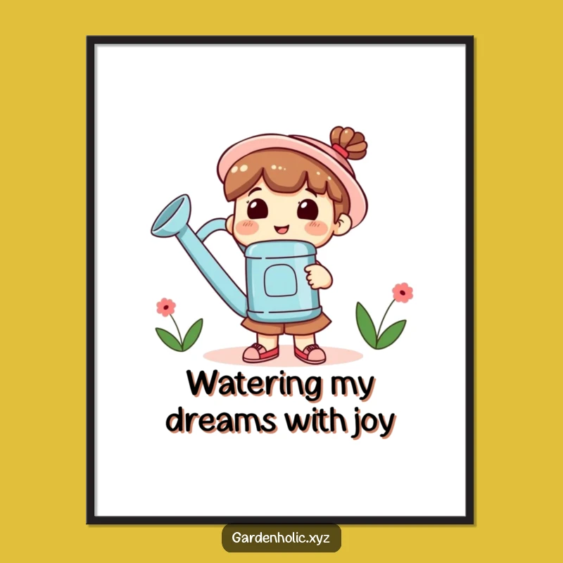 Free Printable Wall Art: Happy Little Gardener! Humorous Downloadable Art for Green Thumbs.