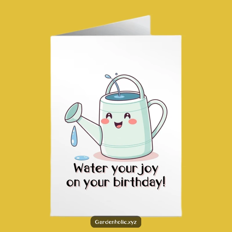 Free Printable Funny Watering Can Birthday Card - Quirky Self-Care Downloadable Greeting