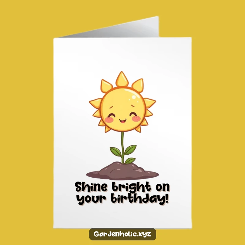 Free Printable Sun Birthday Card: Happy Plant Growth Downloadable Gift