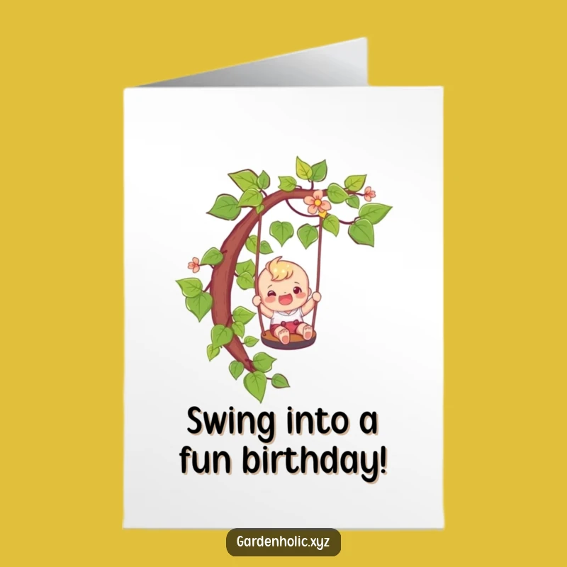 Free Printable Birthday Card: Happy Slider Character, Fun Swing Card, Exciting Wishes