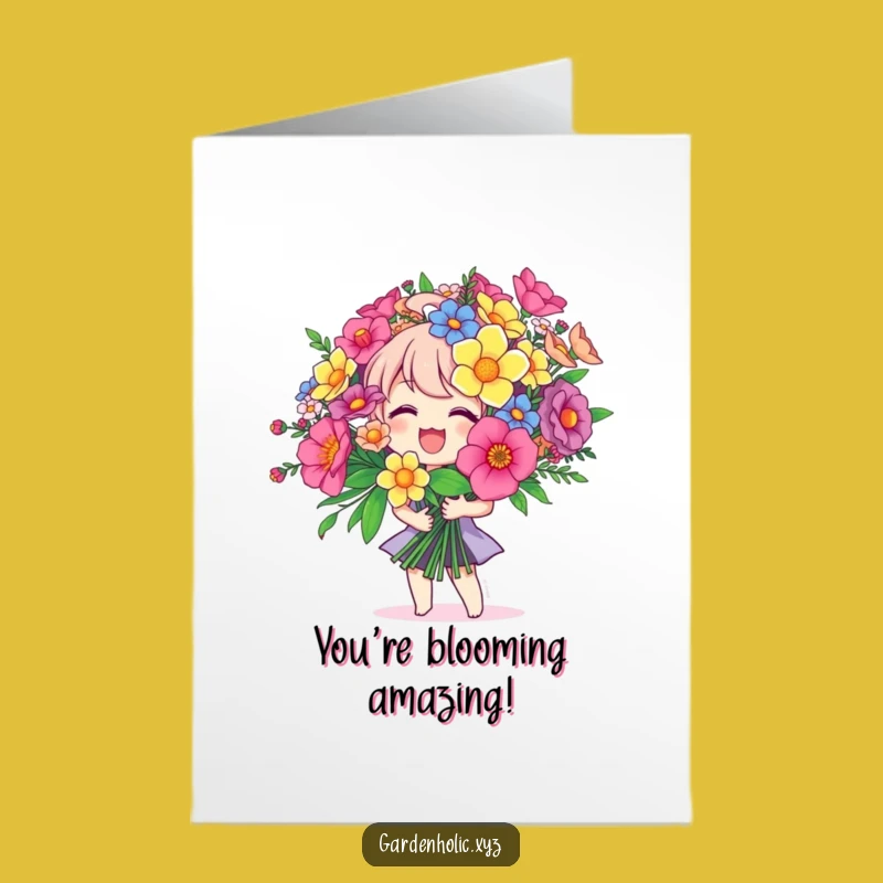 Free Printable Blooming Joy Birthday Card: Funny Downloadable Gift