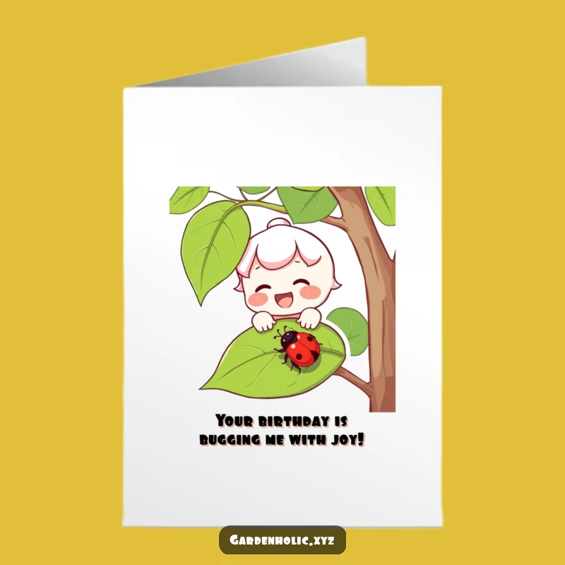 Free Printable Birthday Card: Joyful Nature Character - Catch Fun Downloadable Gift