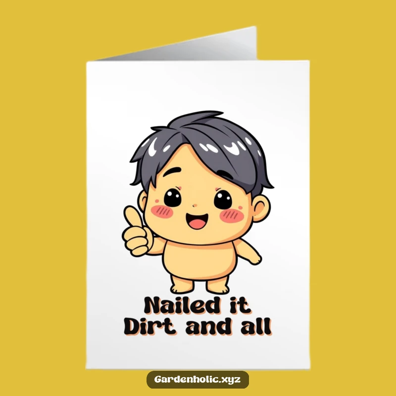 Free Printable Congrats Card: Dirt Smudge Thumbs Up, Funny Downloadable Gift