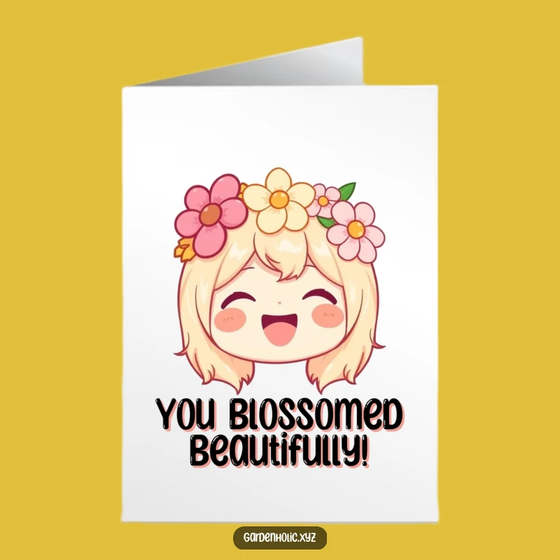 Free Printable Congrats Card: Flower Crown Joy, Funny Downloadable Gift!