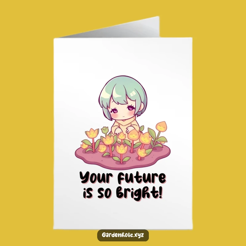 Free Printable Congrats Card: Glowing Garden Character Greeting, Downloadable Celebration Gift