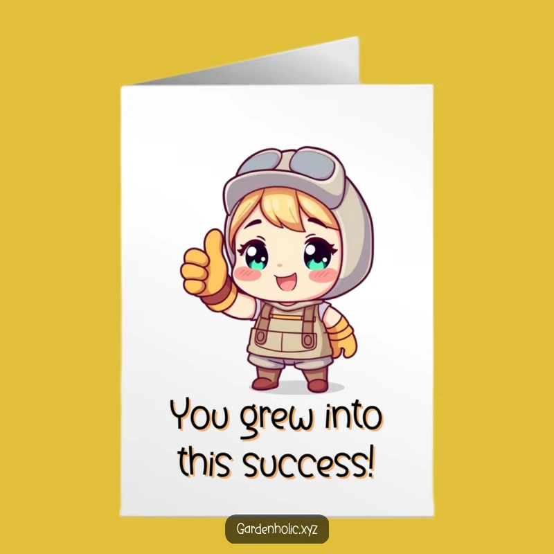 Free Printable Congrats Card: Thumbs Up Gardener Success Downloadable Gift