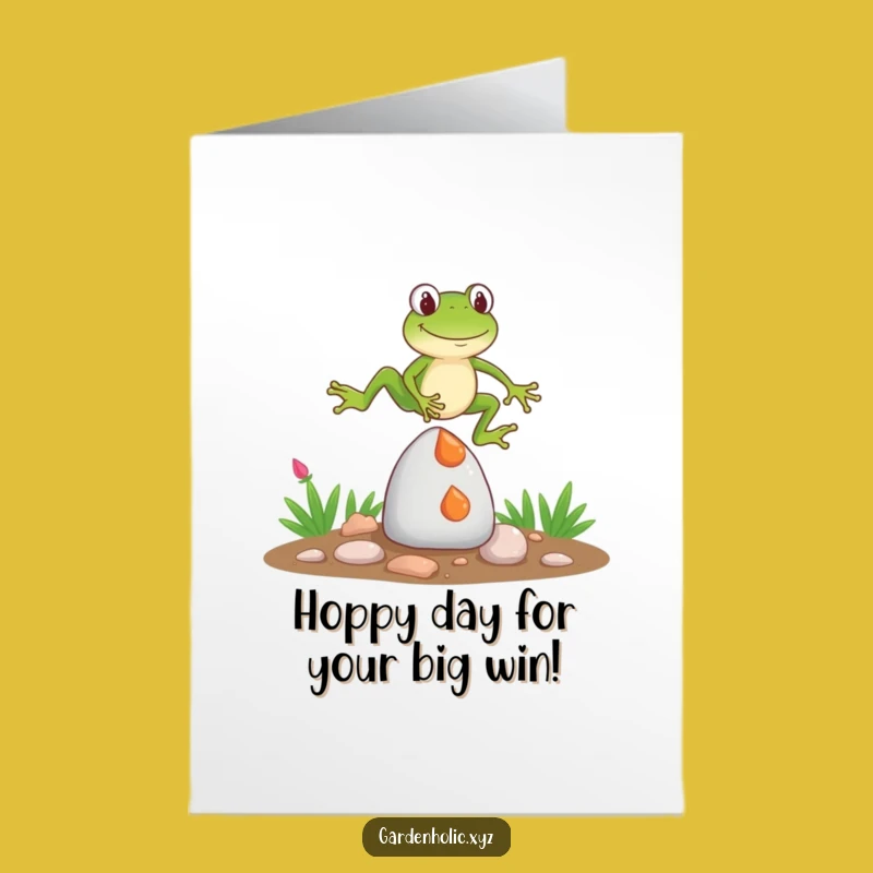 Free Printable Frog Congratulations Card: Hilarious Gnome Jump Gag Gift