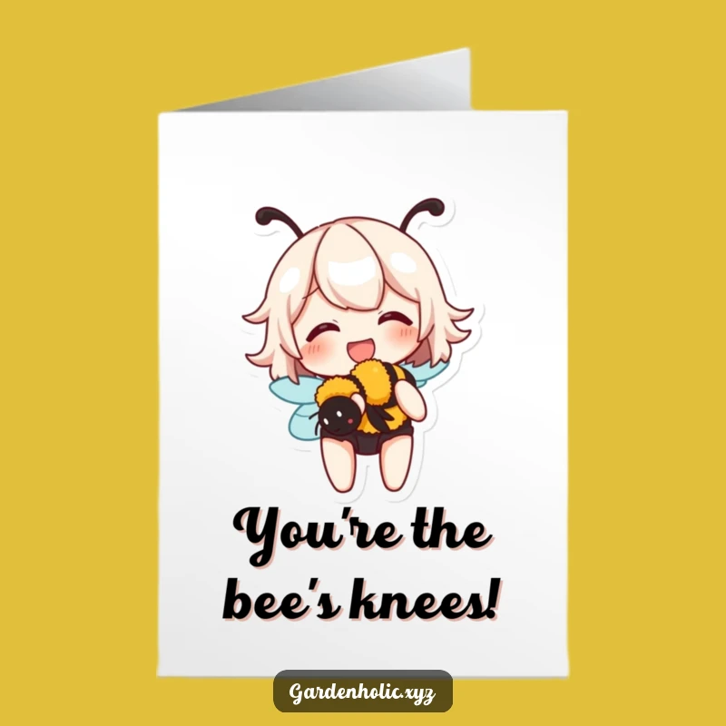 Free Printable Congrats Card: Giggling Bee Character Humor Downloadable Gift