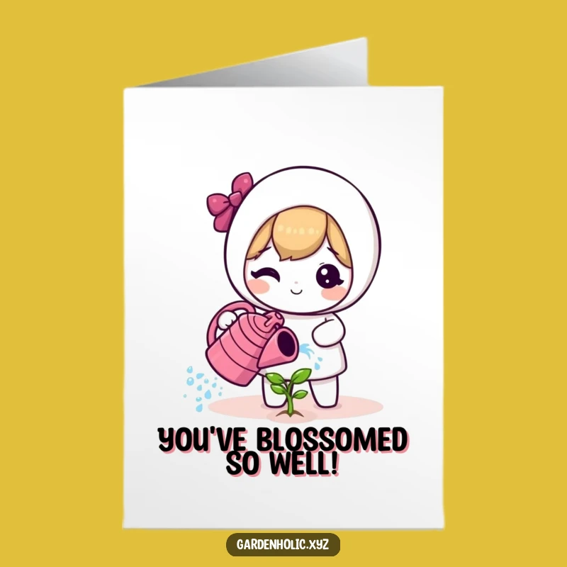 Free Printable Congrats Card Growing Success Watering Can - Celebrate Growth