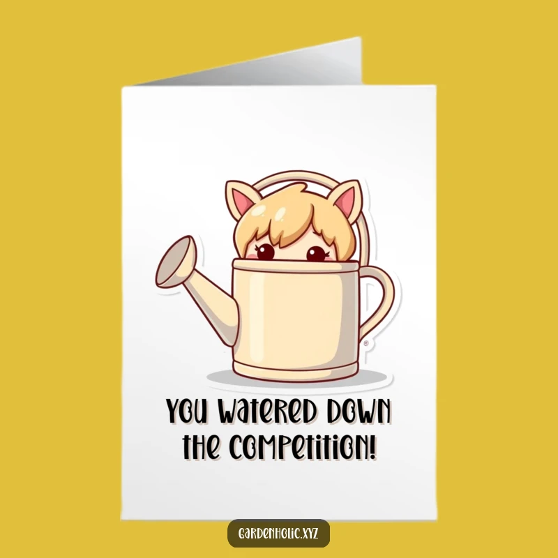 Free Printable Congrats Card: Watering Can Prankster, Funny Downloadable Gift!