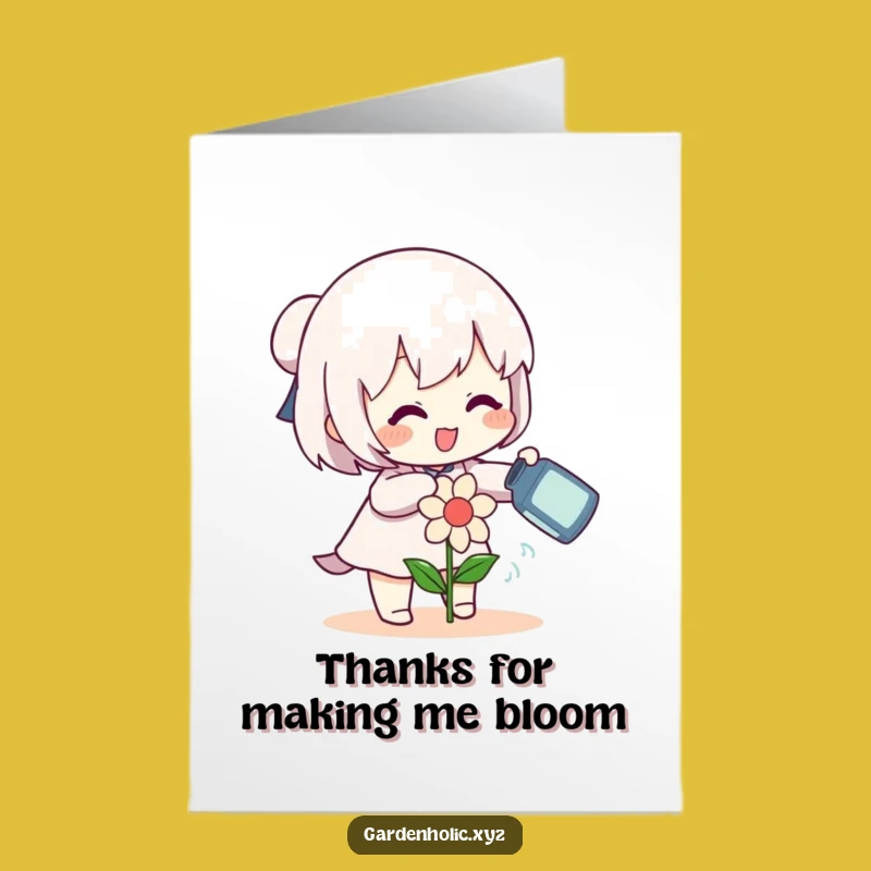 Flower Watering Thank You Card - Free Printable Gratitude Download