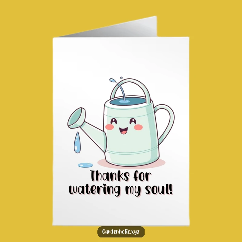 Free Printable Funny Watering Can Thank You Card - Refreshing Thanks Downloadable Greeting