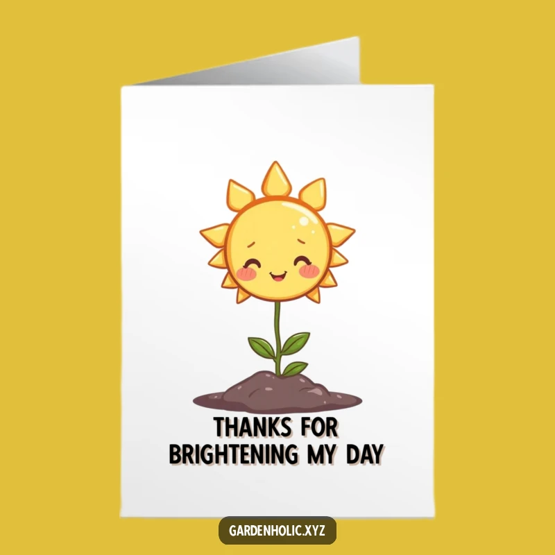 Free Printable Sun Thank You Card: Plant Growth Downloadable Gift