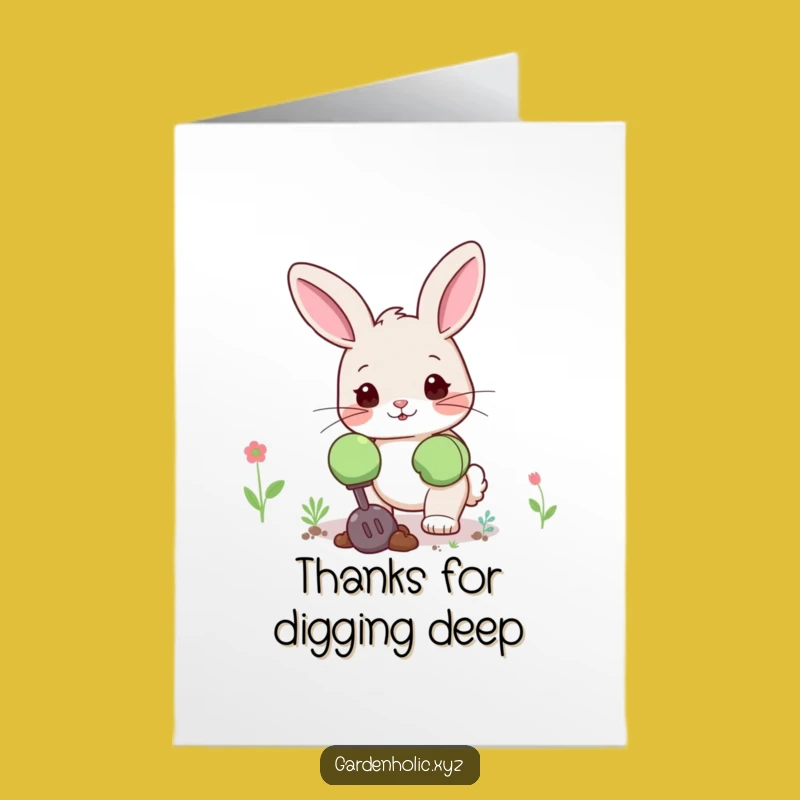Free Printable Thank You Card: Bunny's Garden Thanks! Express Gratitude with Downloadable Greeting.