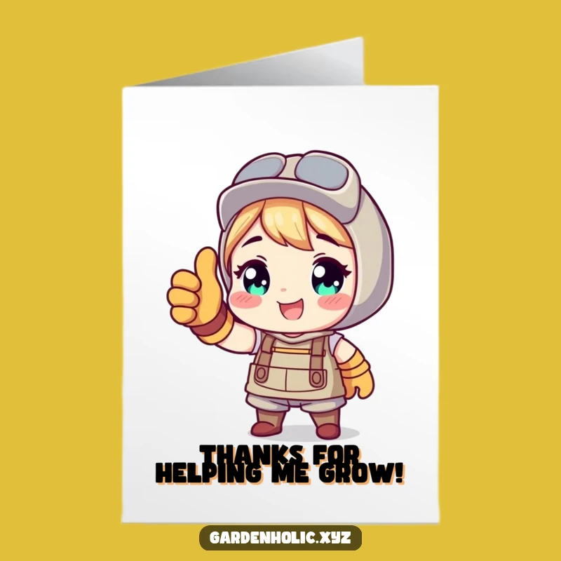 Free Printable Thank You Card: Thumbs Up Gardener Gratitude Downloadable Gift