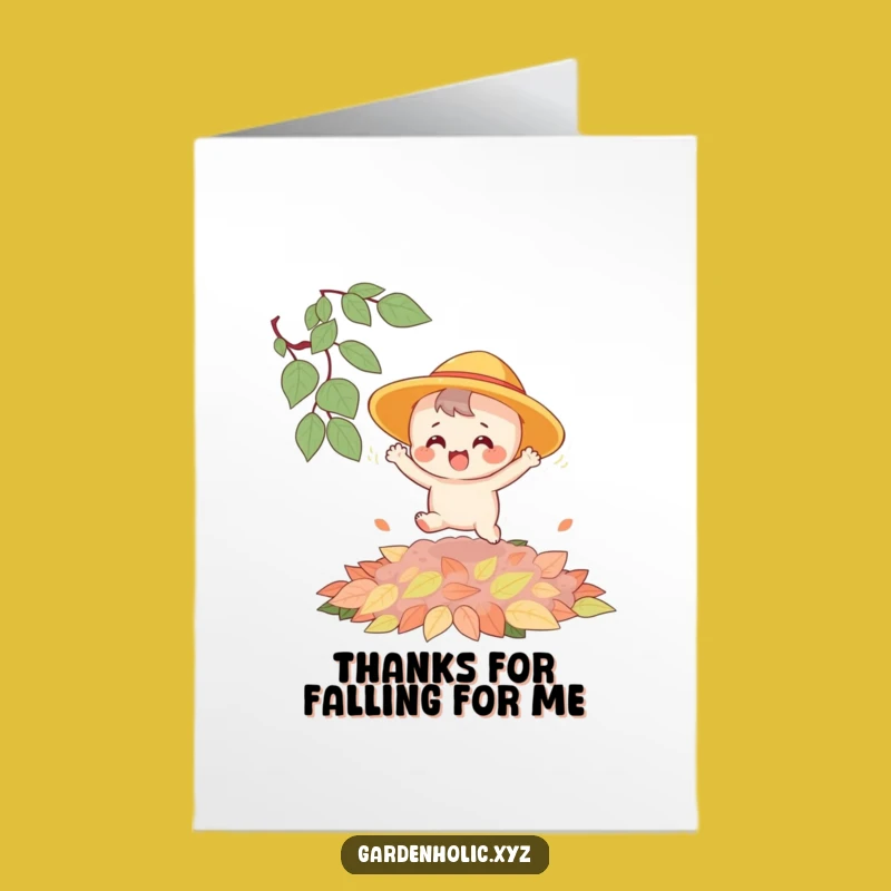 Free Printable Thank You Card: Joyful Leaf Bouncer - Funny Downloadable Gift