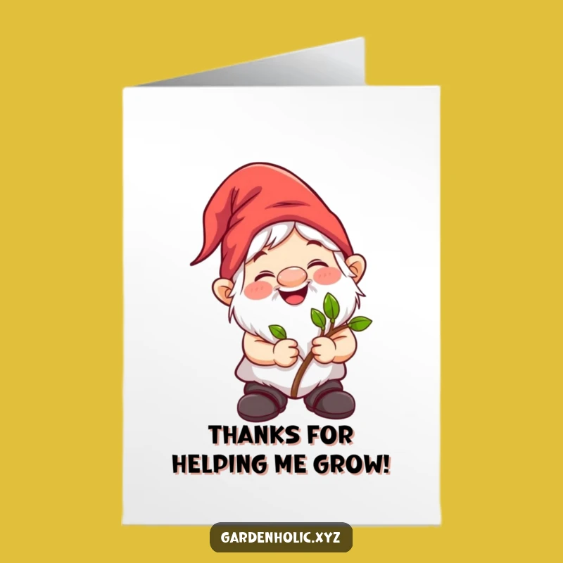 Free Printable Thank You Card: Gnome's Tiny Sapling Gift, Heartfelt Downloadable