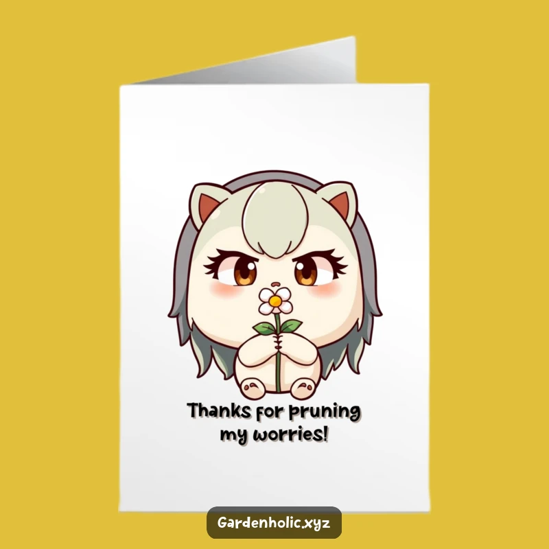 Free Printable Thank You Card: Focused Gardener Character - Thanks Grow Gift