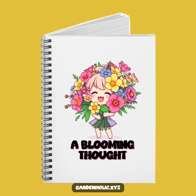 Funny Joyful Bouquet Character Notebook - Write Happy Thoughts Funny Gift