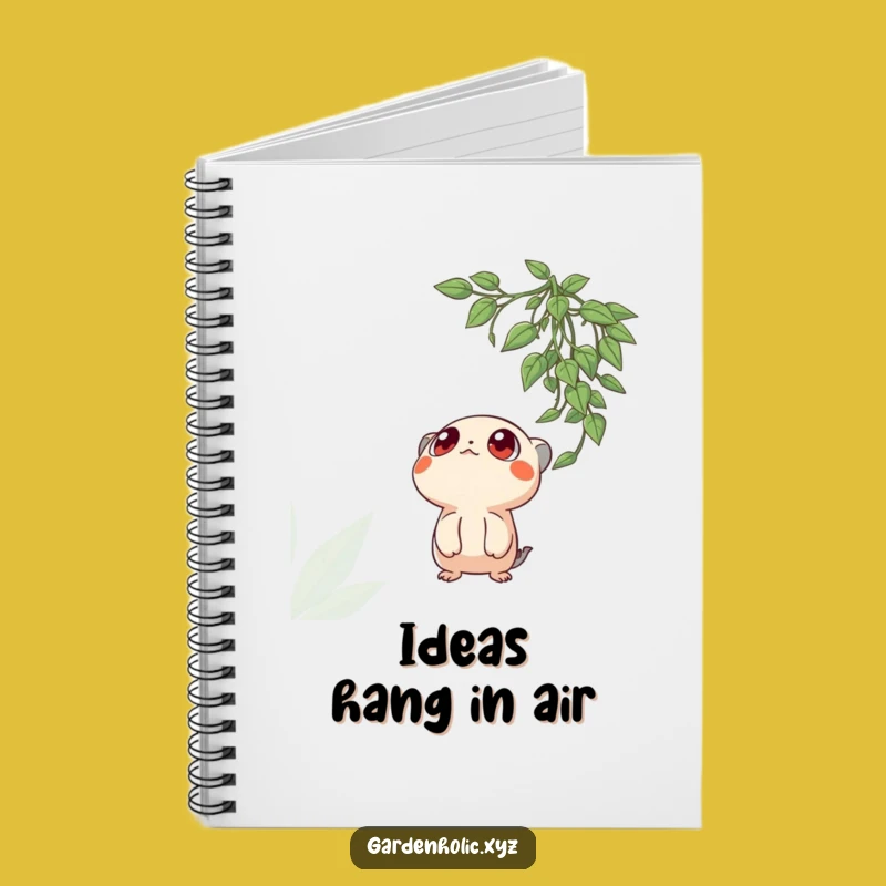 Funny Curious Creature Notebook, Journal with Wide Eyes Plant Design, Great Funny Nature Gift