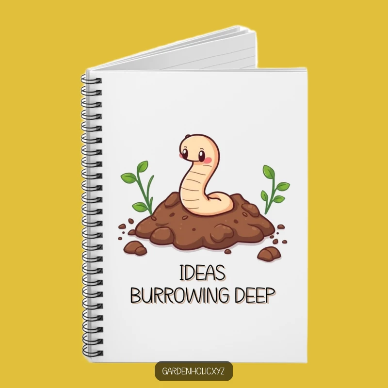 Funny Cute Worm Notebook Jot Down Thoughts from the Earth