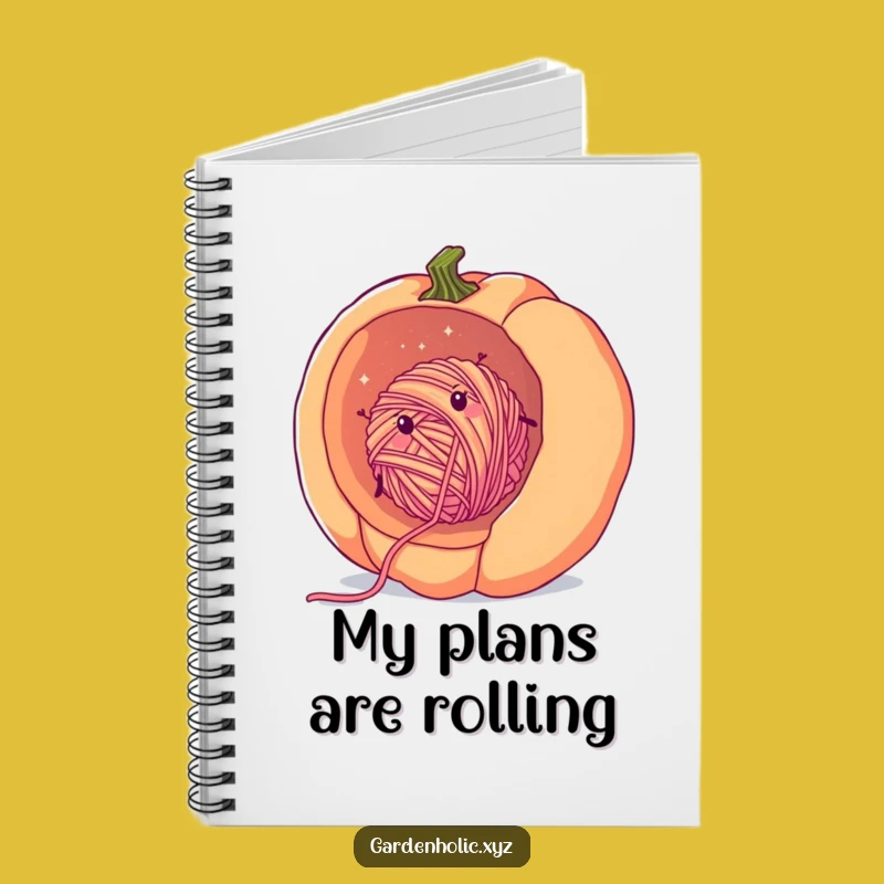 Funny Yarn Pumpkin Notebook: Cozy Yarn Ball Rolling, Perfect Gift