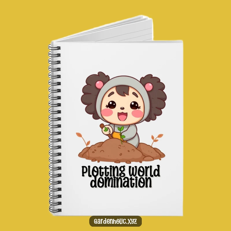 Funny Gardener Character Notebook, Journal with Happy Digging Design, Great Funny Garden Gift