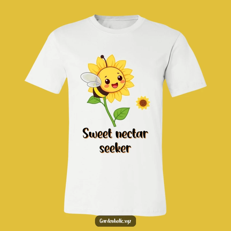 Funny Bee & Sunflower T-Shirt: Cheerful Garden Vibes, A Hilarious Gift!