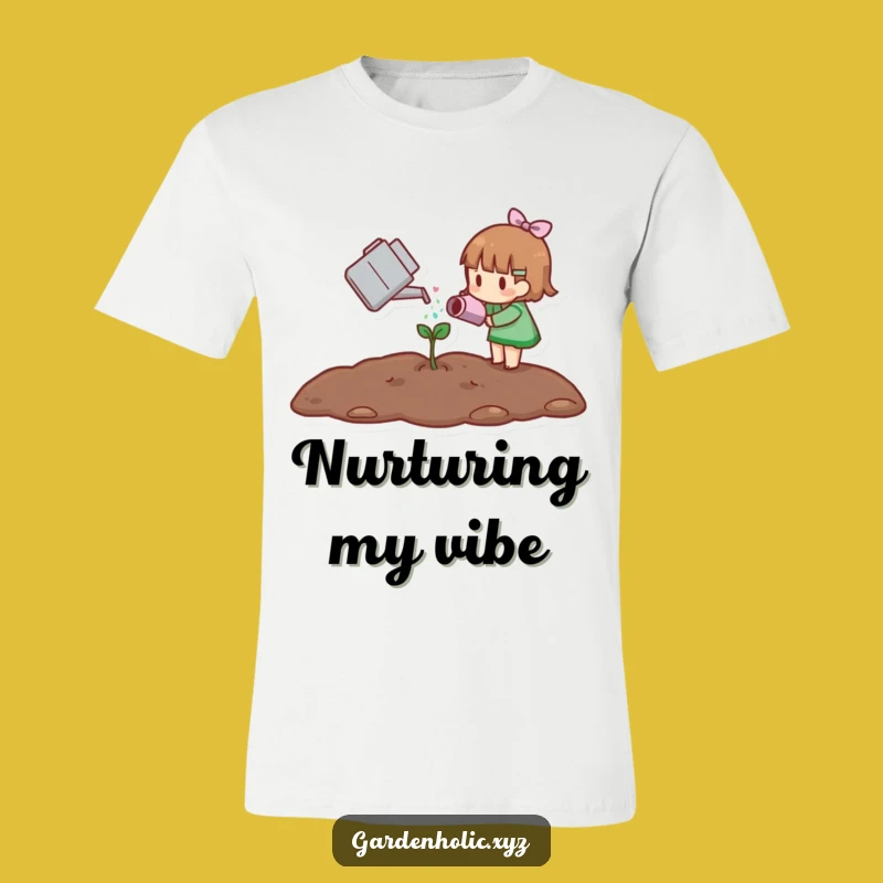 Funny Little Gardener T-Shirt, Watering Sprout Graphic Tee, Adorable Funny Plant Gift