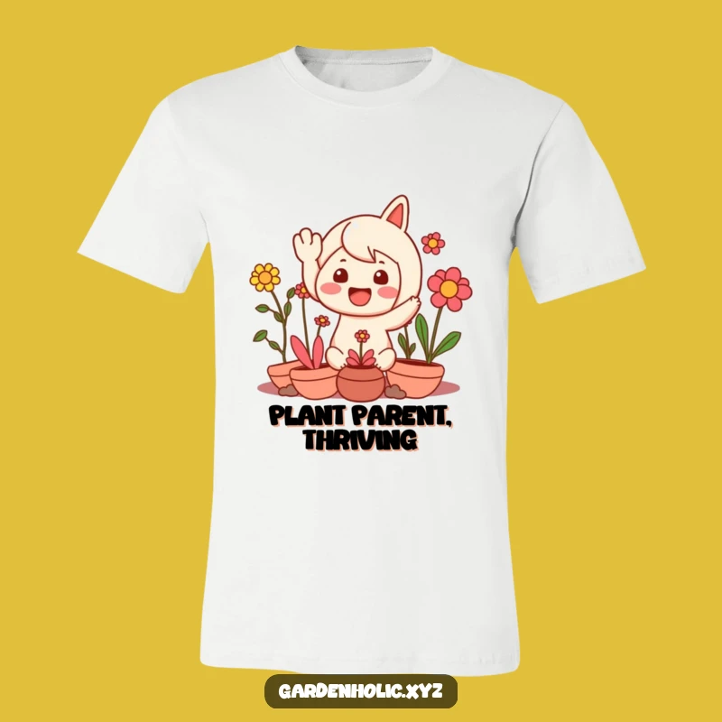 Funny Plant Enthusiast T-Shirt: Waving Character, Joyful Green Gift