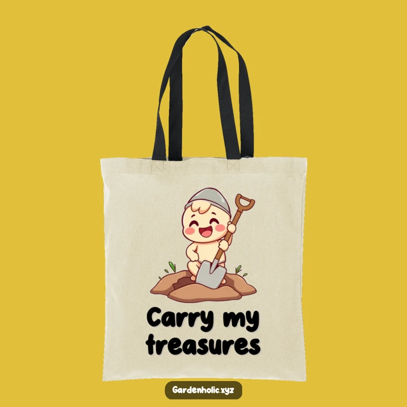 Funny Digging Character Spade Tote Bag - Carry Your Tools & Laughs