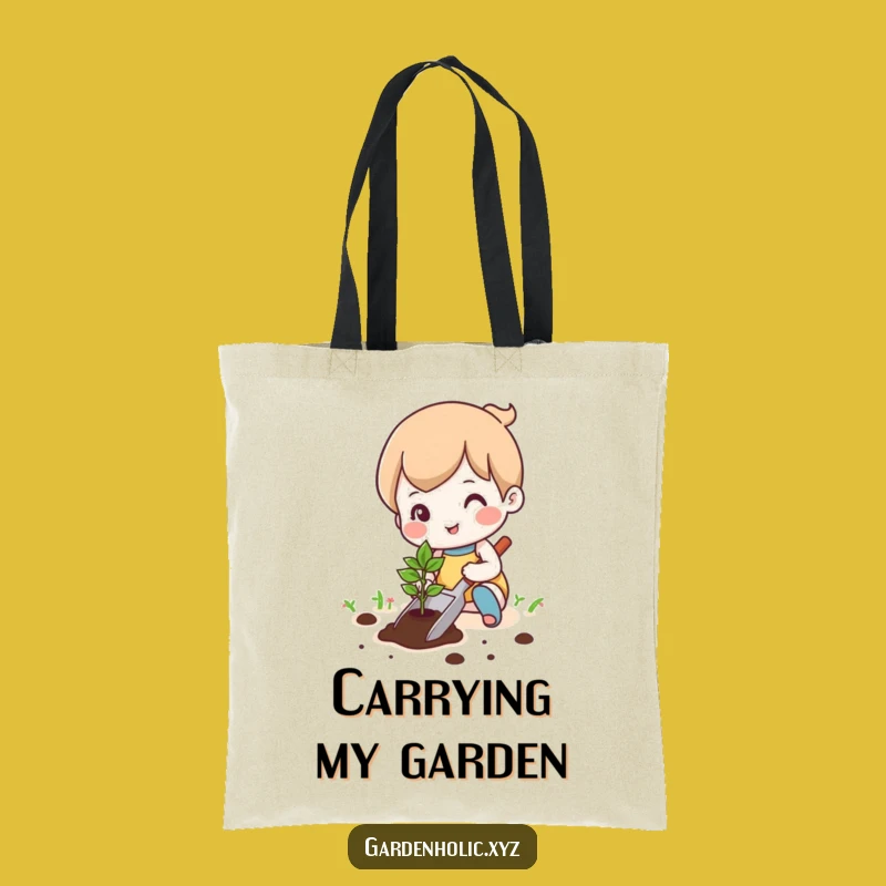 Funny Gardener Character Tote Bag: Carry Your Green Thumb, Ideal Funny Gift
