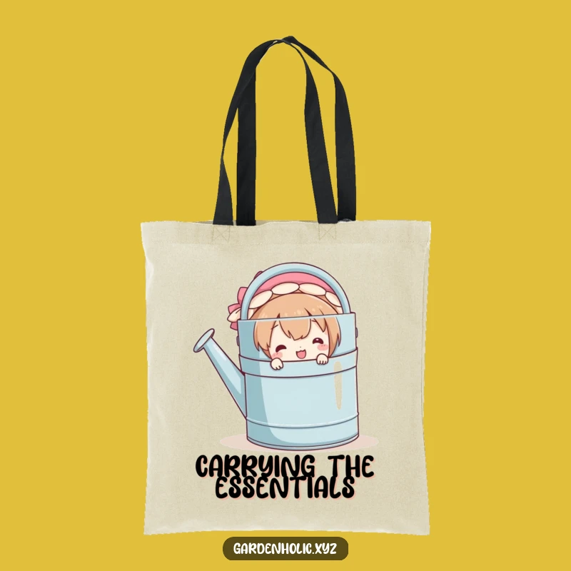 Funny Peeker Tote Bag: Watering Can Smile, Stylish and Humorous Gift