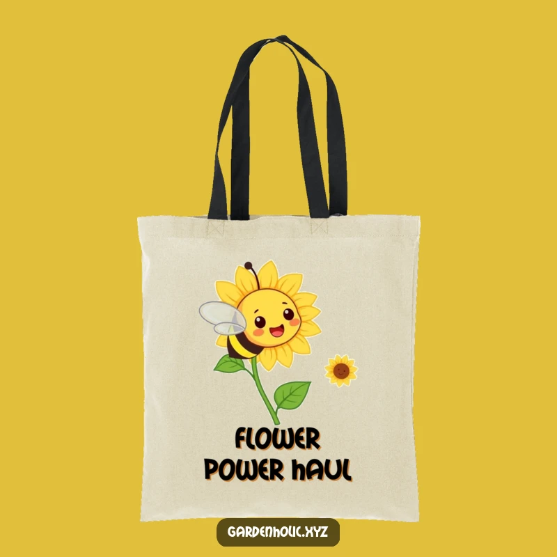 Funny Bee & Sunflower Tote Bag: Cheerful Garden Essential, A Practical Funny Gift!
