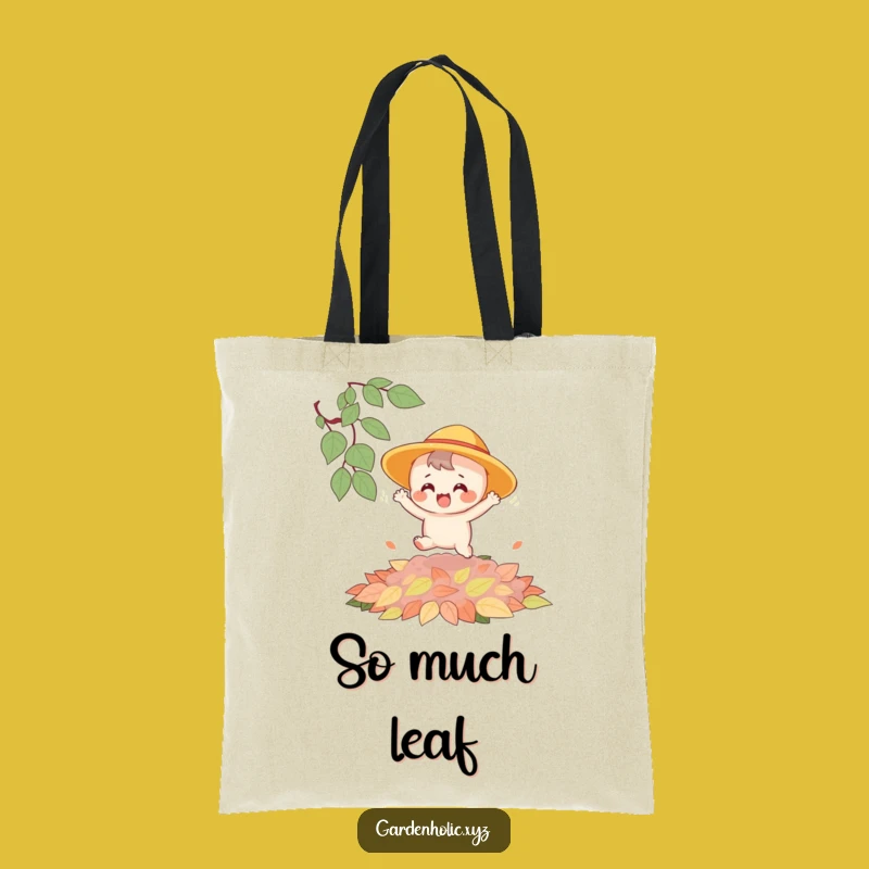 Funny Bouncing Character Leaf Pile Tote Bag - Carry Autumn's Joy
