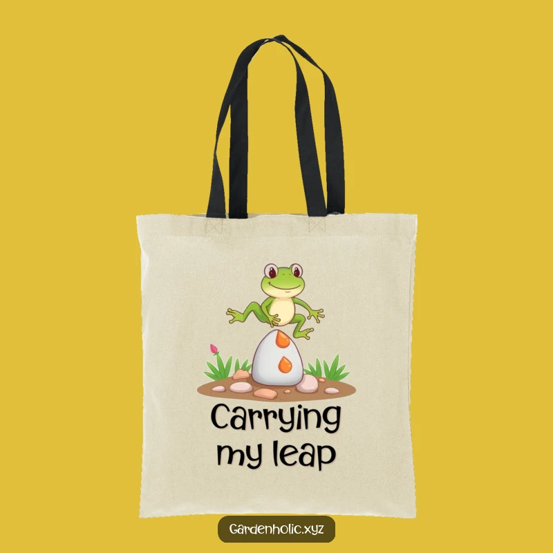 Funny Frog Gnome Jump Tote Bag: Carry Your Laughs, Perfect Funny Gift for Shoppers
