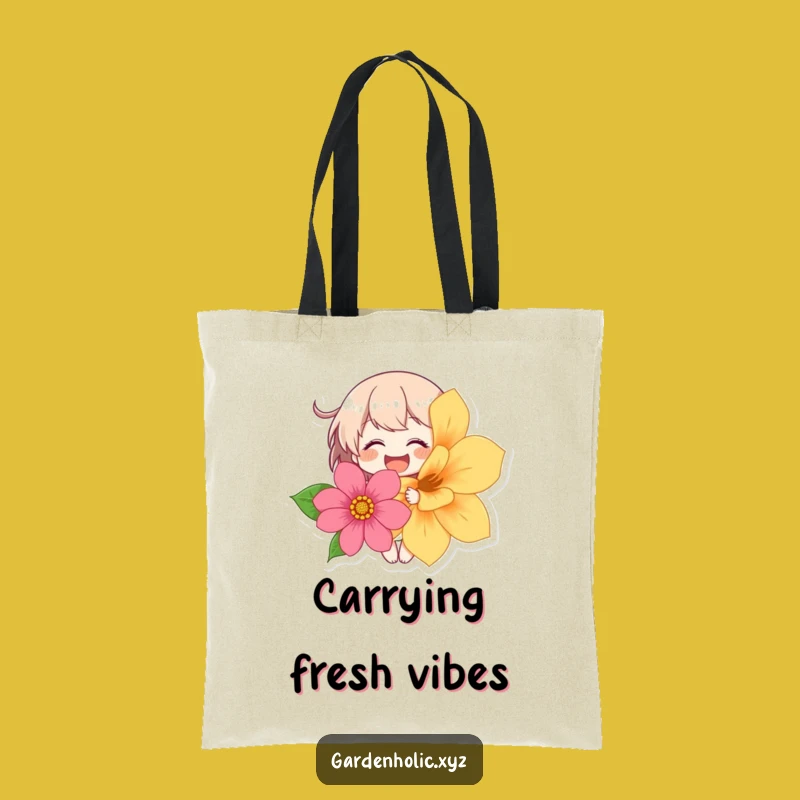 Funny Giggling Flower Tote Bag: Carry Happiness & Vibrant Style