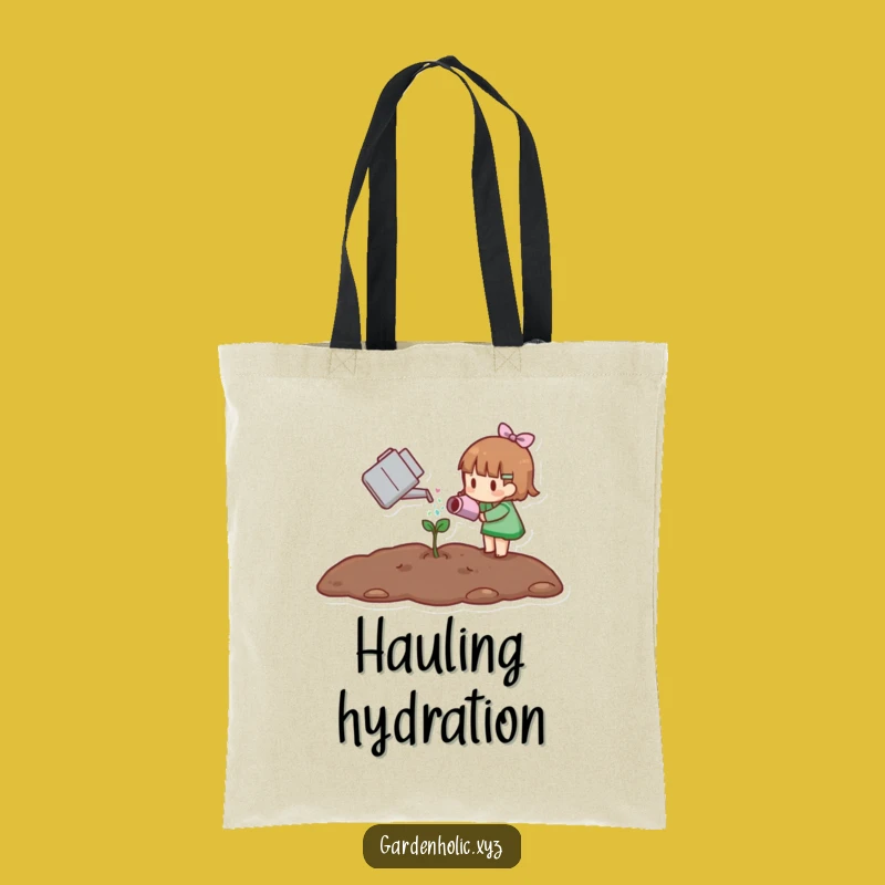Funny Little Gardener Tote Bag, Sprout Watering Carryall, Practical Funny Plant Gift